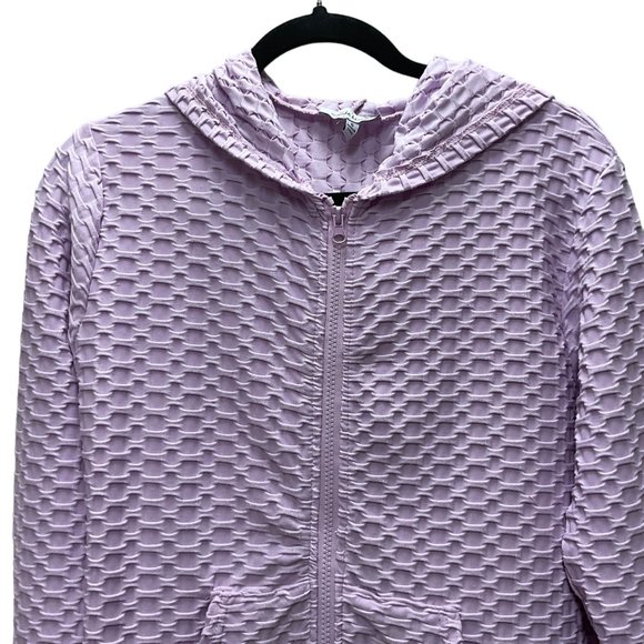 White Birch Honeycomb Lilac Full Zip Up Hooded Lightweight Jacket - Picture 4 of 9